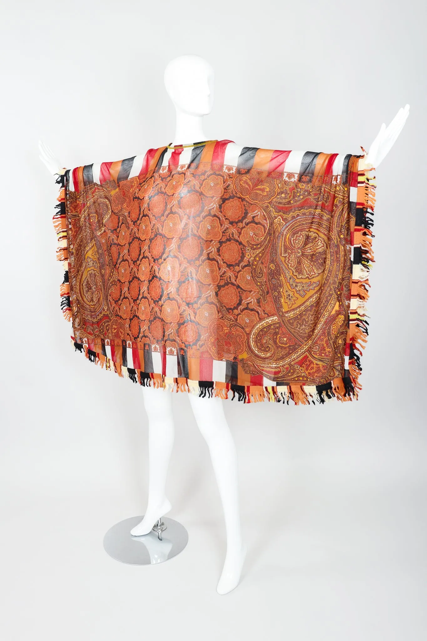 Floral Paisley Mesh Poncho