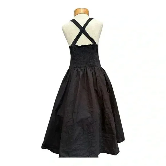 Free People Free-est Paolo Midi Dress Black Size Med.