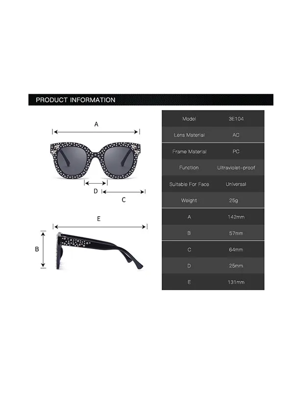 Full Diamond Five-pointed Star Sunglasses