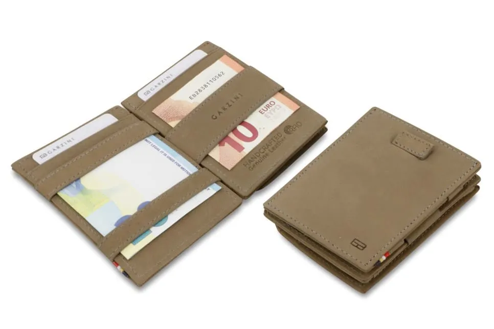 Garzini RFID Leather Magic Coin Wallet Card Sleeve Vintage
