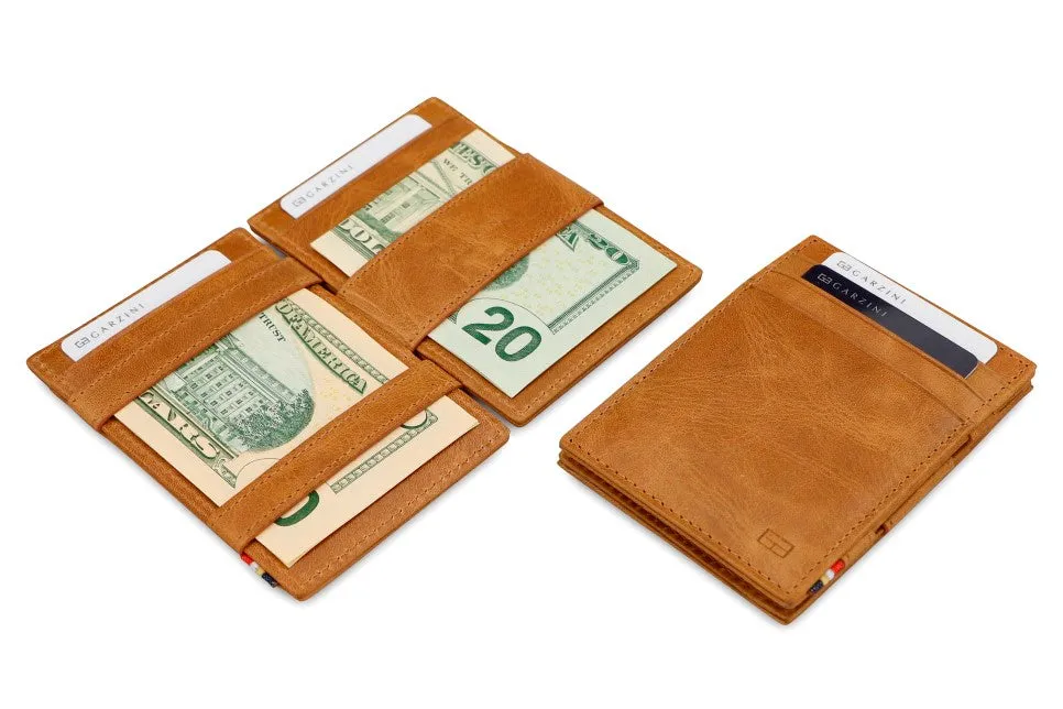 Garzini RFID Leather Magic Wallet ID Window Brushed