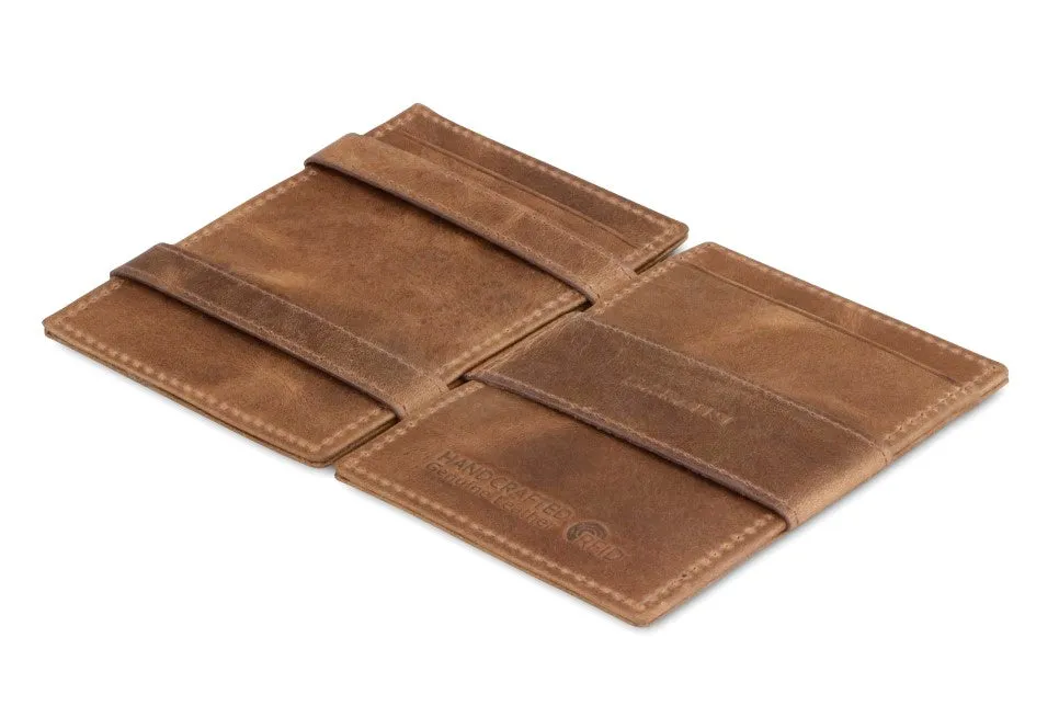 Garzini RFID Leather Magic Wallet ID Window Brushed