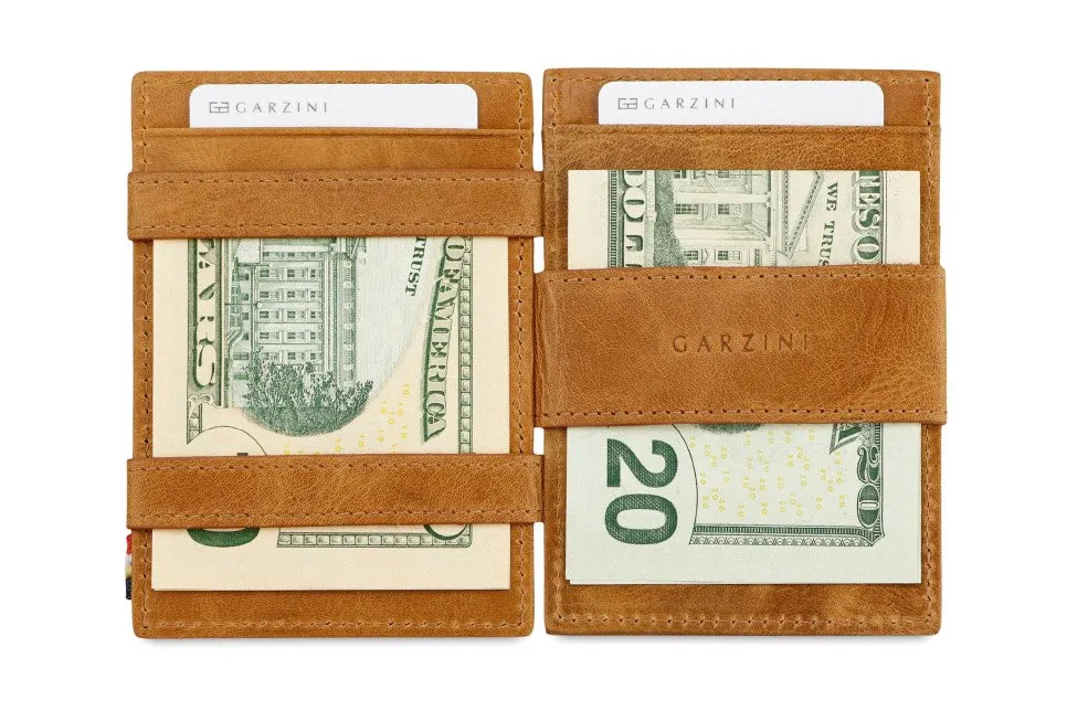 Garzini RFID Leather Magic Wallet ID Window Brushed