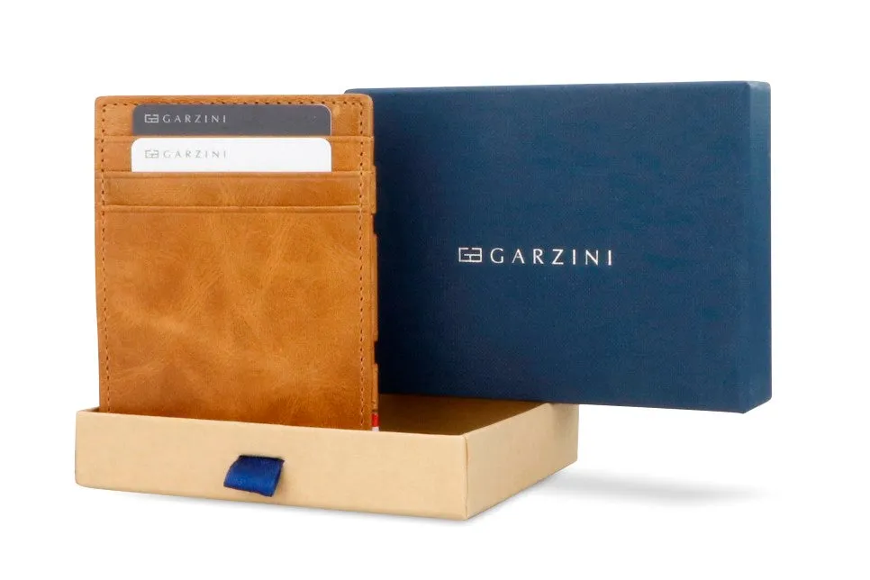 Garzini RFID Leather Magic Wallet ID Window Brushed