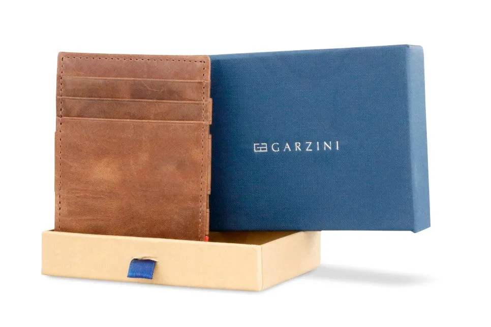 Garzini RFID Leather Magic Wallet ID Window Brushed