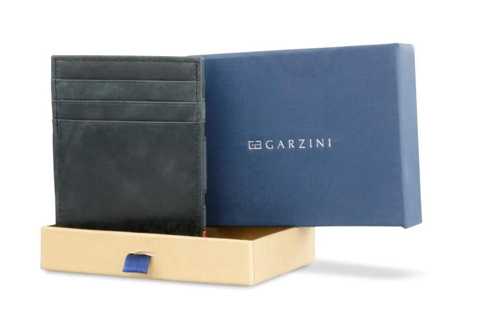 Garzini RFID Leather Magic Wallet ID Window Brushed