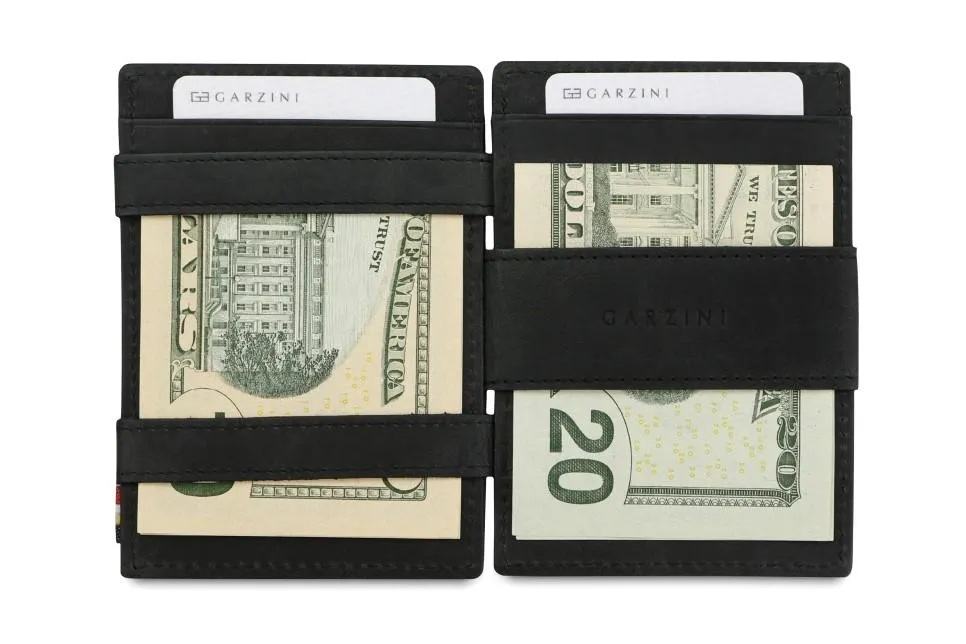 Garzini RFID Leather Magic Wallet ID Window Brushed