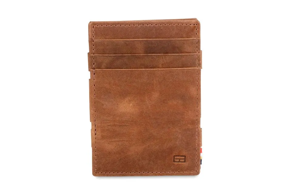 Garzini RFID Leather Magic Wallet ID Window Brushed