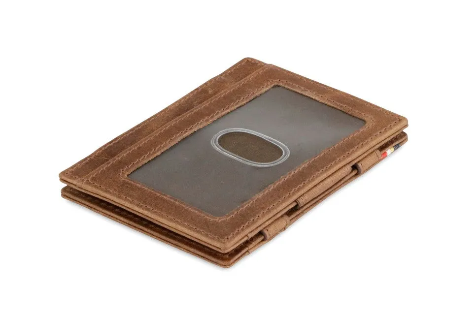 Garzini RFID Leather Magic Wallet ID Window Brushed