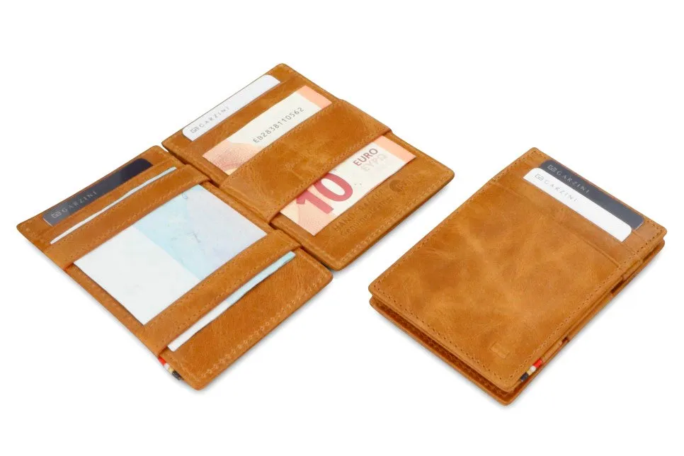 Garzini RFID Leather Magic Wallet ID Window Brushed
