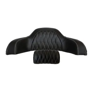 Genuine Leather Quilted Trunk Passenger Backrest Pad, Black