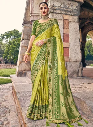 Green Two Tone Designer Wedding Saree