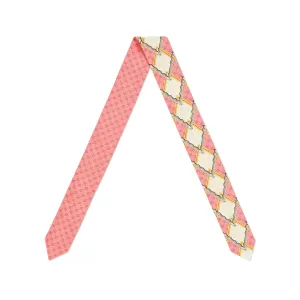 Gucci Snake and Rhombus Print Neck Bow in Pink