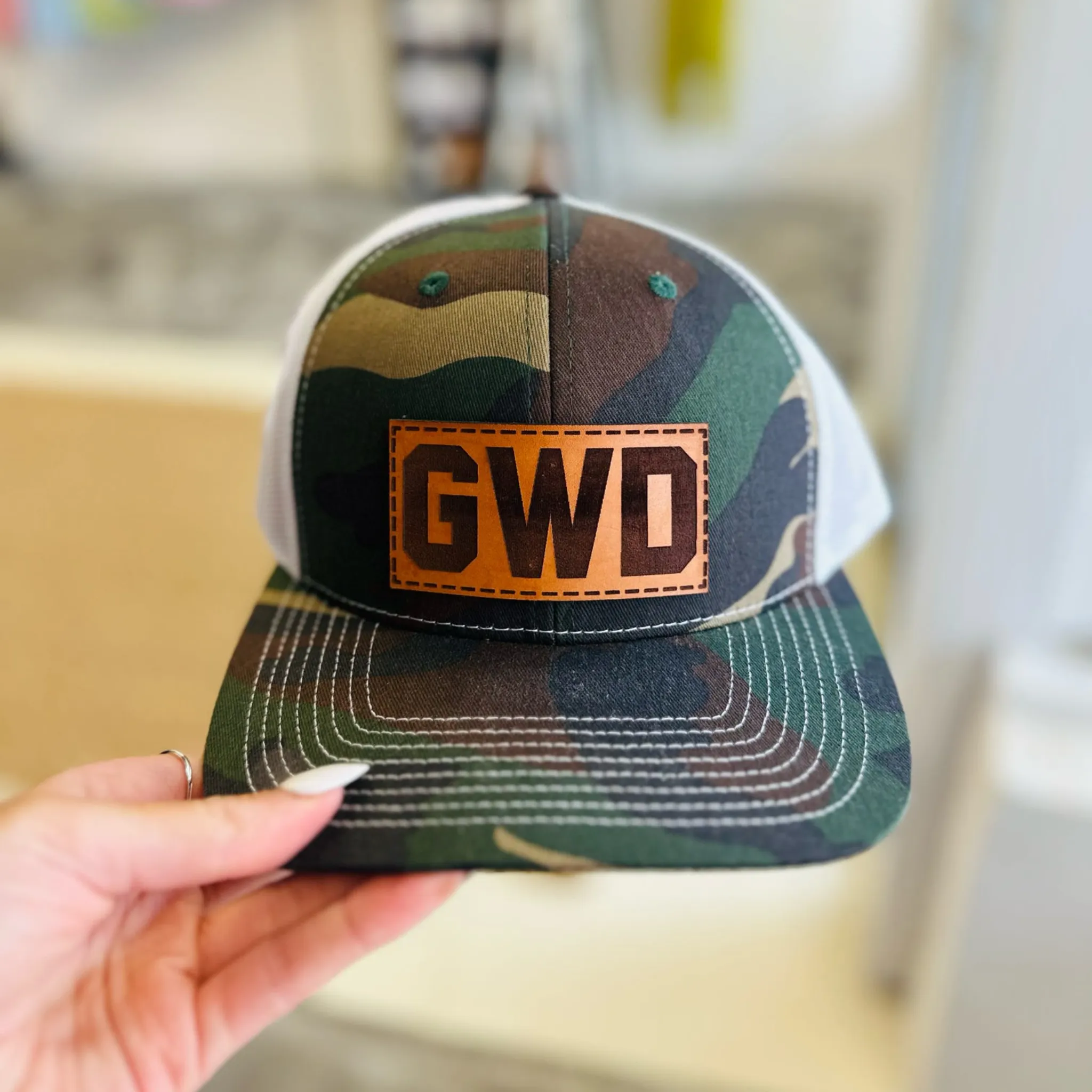 GWD Leather Patch Snapback Hat
