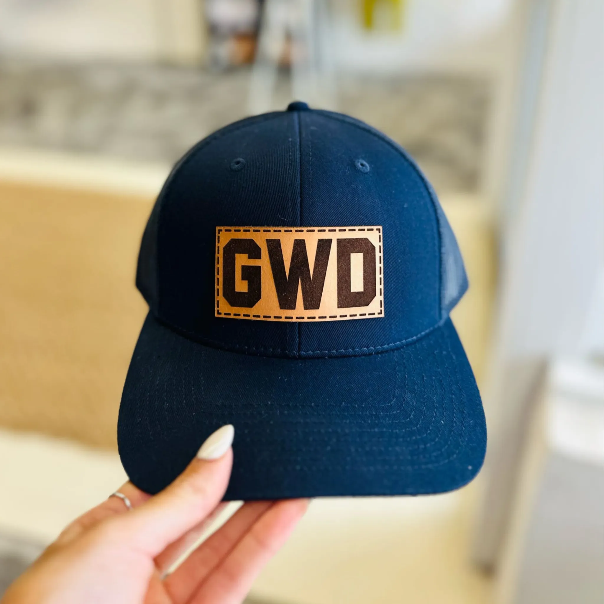 GWD Leather Patch Snapback Hat
