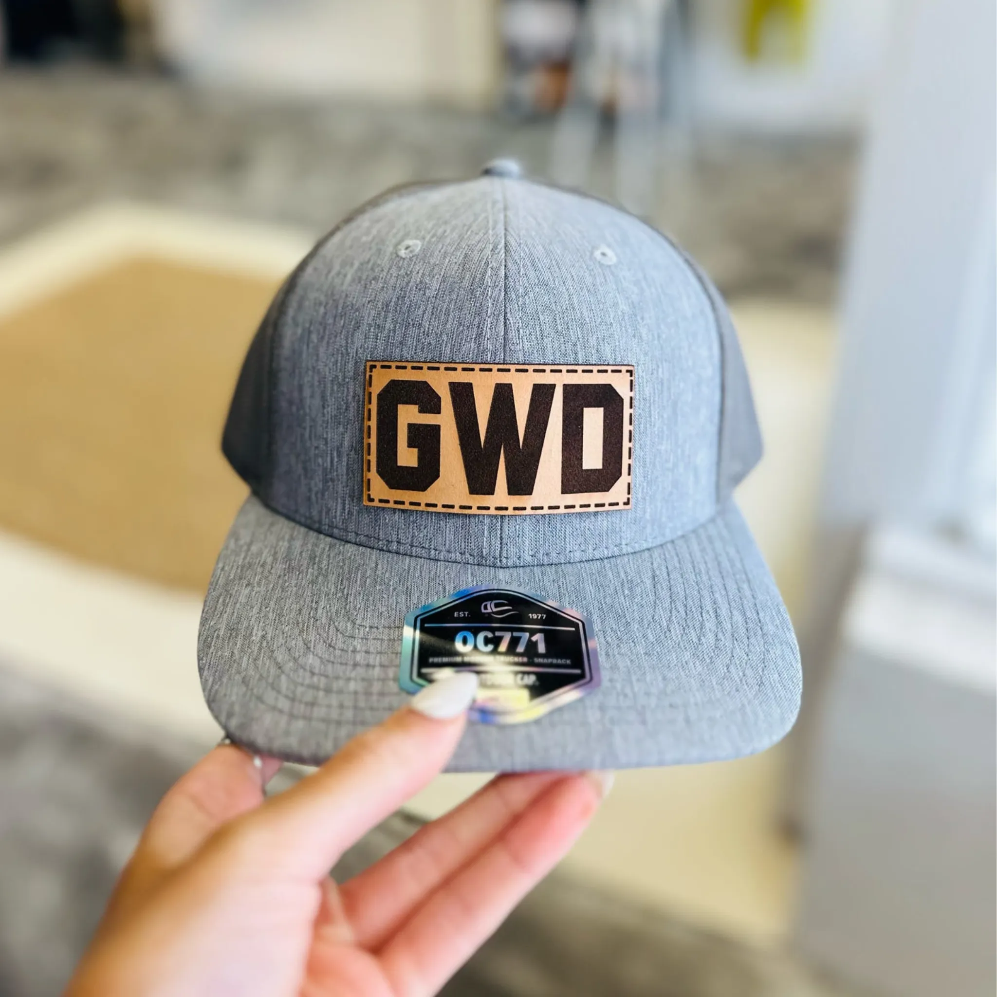 GWD Leather Patch Snapback Hat