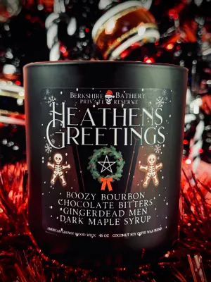 HEATHENS GREETINGS | Boozy Spiced Gourmand - 16oz Wood Wick Candle