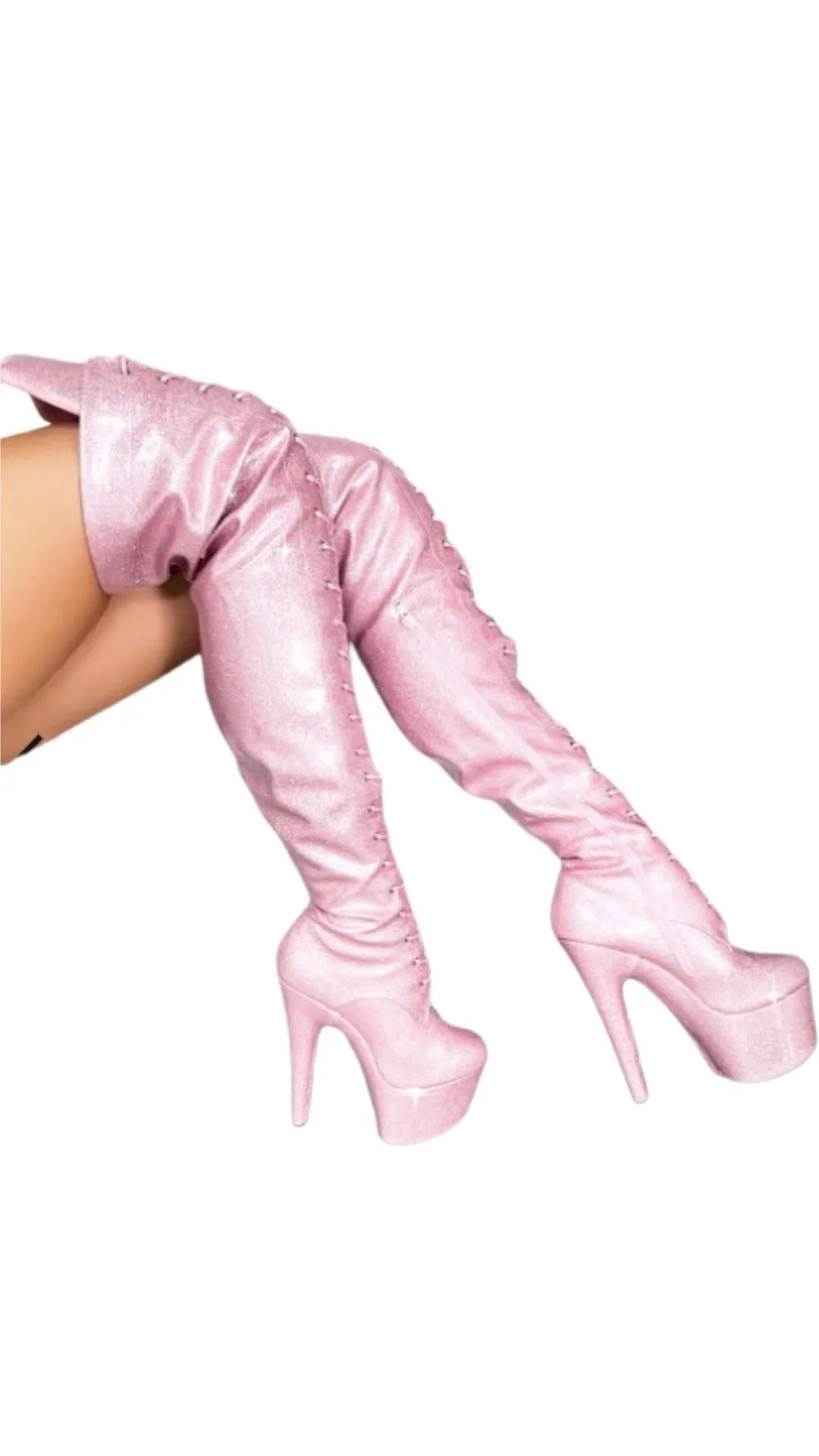 Hella Heels: Glitterati Thigh HIgh Sugar Baby 7" - INSTORE