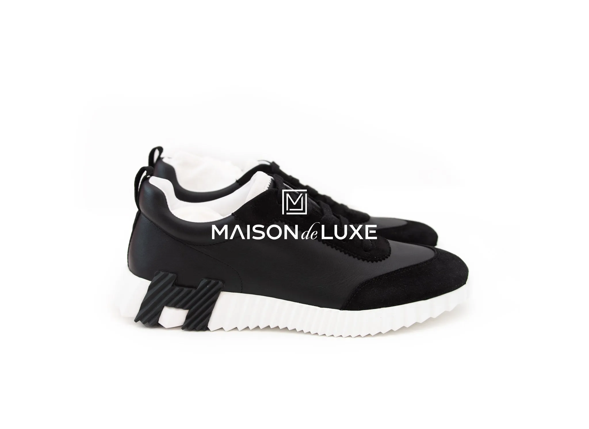 Hermes Men's Black Bouncing 43 Sneaker