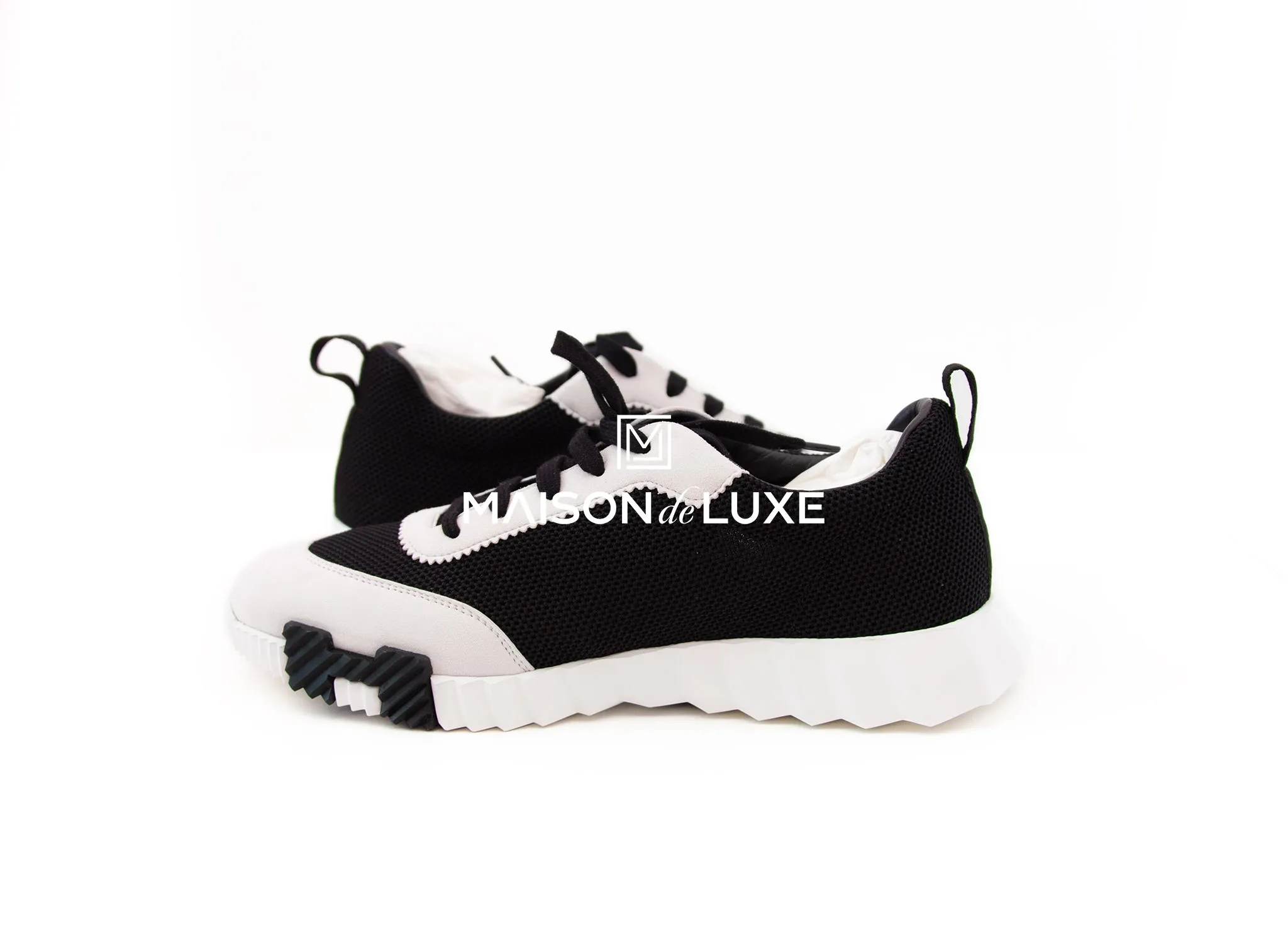 Hermes Men's Black Mesh Bouncing 44 Sneaker