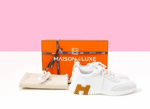 Hermes Men's White Bouncing 42 Sneaker