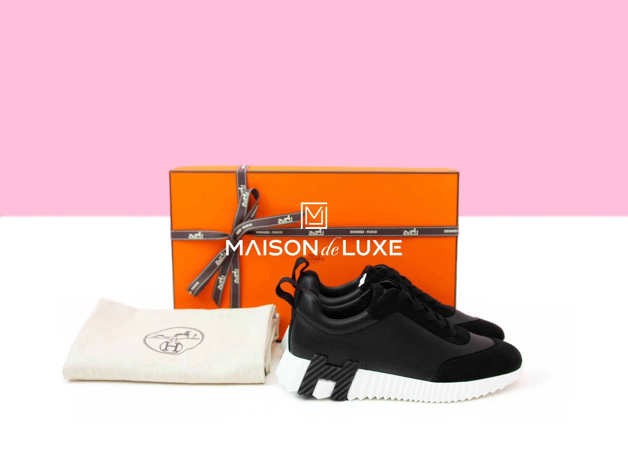 Hermes Women's Black Bouncing 37 Sneaker