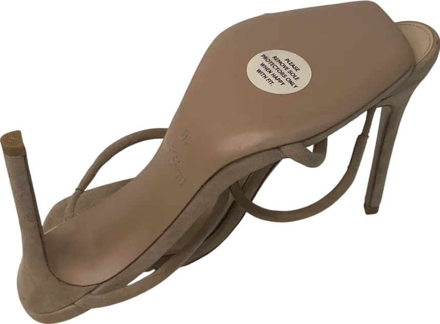 House of CB Nude Beige Suede Skinny Strap Sandal UK 7 EU 40 👠