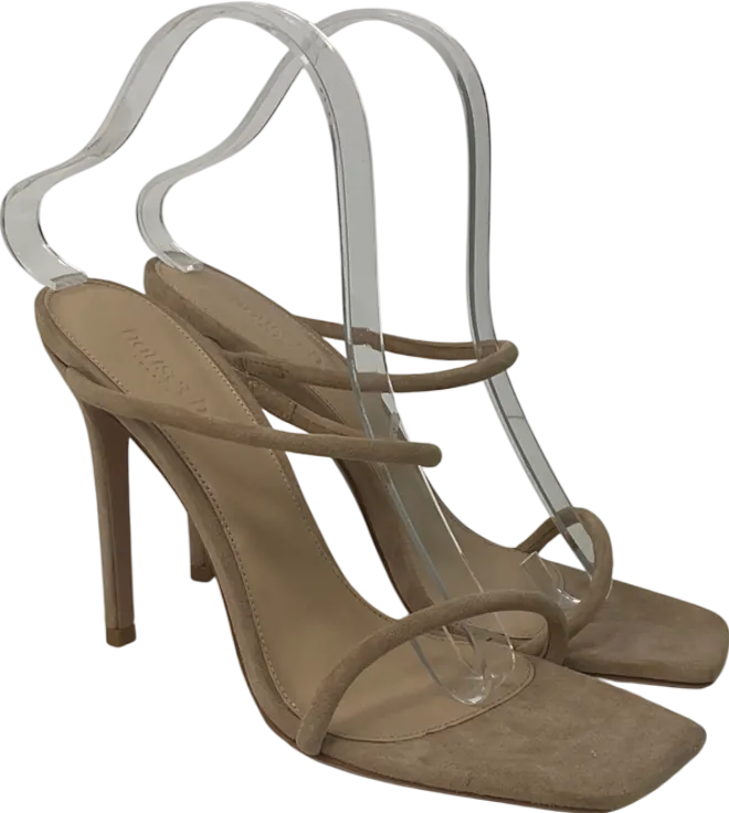 House of CB Nude Beige Suede Skinny Strap Sandal UK 7 EU 40 👠