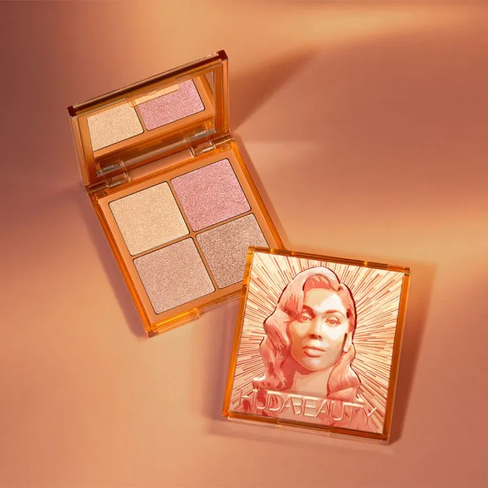Huda Beauty Mini Glow Obsessions Highlighter Face Palette Medium