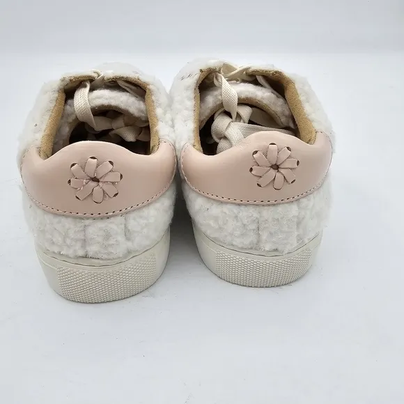 Jack Rogers Womens Whitney Sneaker Fleece Round Toe Low Top Casual White 5