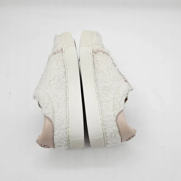Jack Rogers Womens Whitney Sneaker Fleece Round Toe Low Top Casual White 5