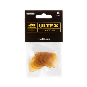 Jim Dunlop 427P Ultex Jazz III Pick, 1.38mm, 6-Pack