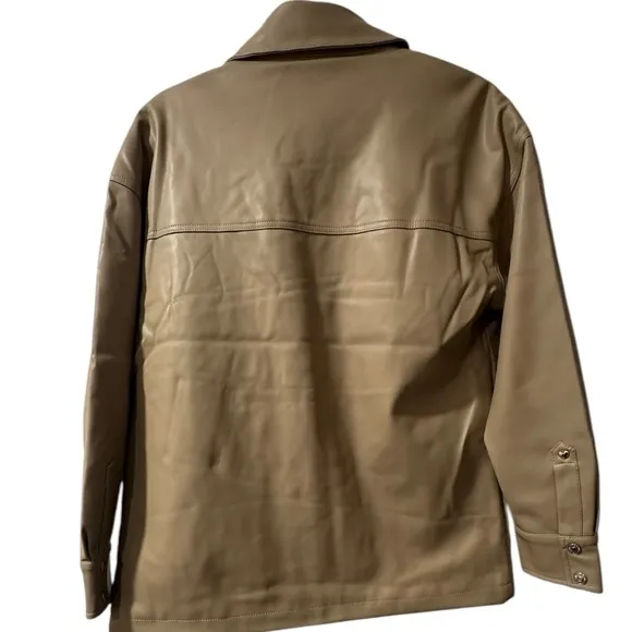 Juicy Couture NWT Oversize Vegan Leather Shacket size small color toast