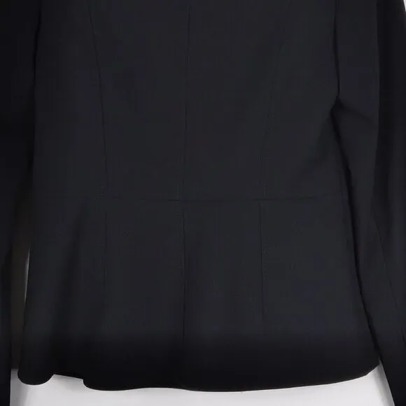 Karl Lagerfeld Paris Classic Black Tuxedo Style Jacket w Edgy Mariner Twist Sz 2