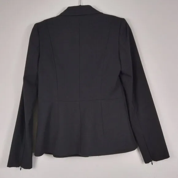 Karl Lagerfeld Paris Classic Black Tuxedo Style Jacket w Edgy Mariner Twist Sz 2