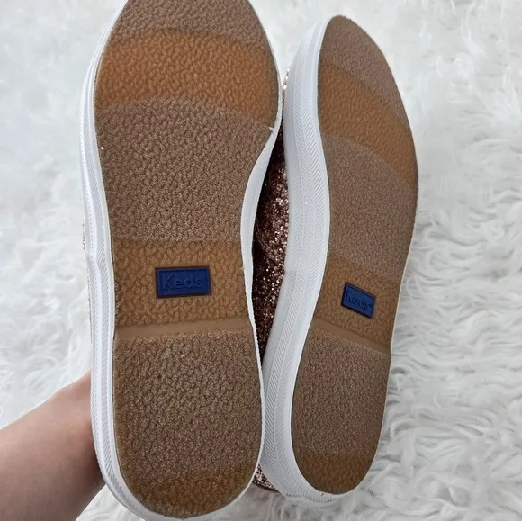 Keds Champion Glitter Celebration Lace Up. Color: Rose Gold Glitter. Size 9 WNe