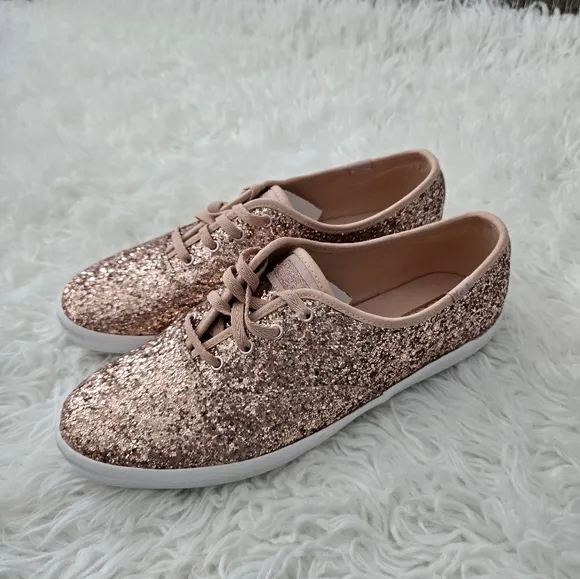 Keds Champion Glitter Celebration Lace Up. Color: Rose Gold Glitter. Size 9 WNe