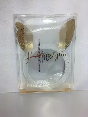 Kendall   Kylie MIRROR WITH EARS ~ WHITE/GOLD For Makeup Bag