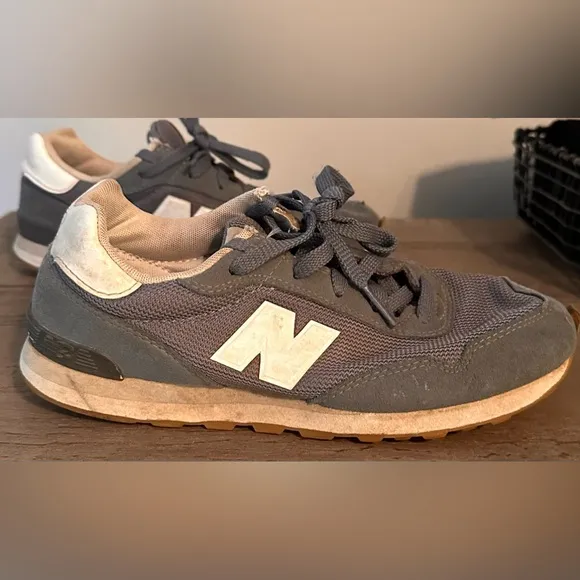 Kids New Balance 515 Retro Blue Gray Suede Sneaker