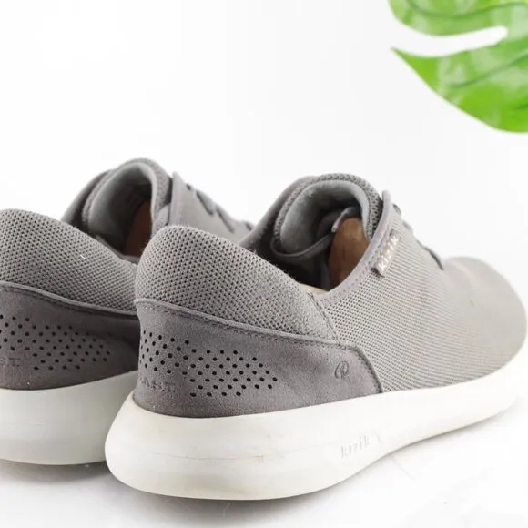 Kizik Mens Madrid Sneaker Size 12 Gray Eco Knit Hands Free Lace Up Casual Shoe