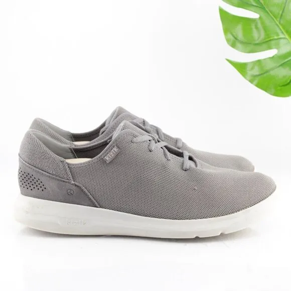 Kizik Mens Madrid Sneaker Size 12 Gray Eco Knit Hands Free Lace Up Casual Shoe