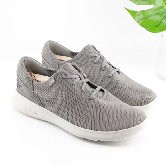 Kizik Mens Madrid Sneaker Size 12 Gray Eco Knit Hands Free Lace Up Casual Shoe