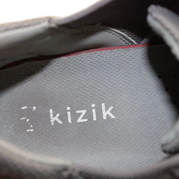 Kizik Mens Madrid Sneaker Size 12 Gray Eco Knit Hands Free Lace Up Casual Shoe