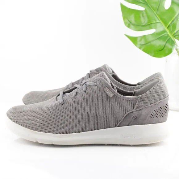 Kizik Mens Madrid Sneaker Size 12 Gray Eco Knit Hands Free Lace Up Casual Shoe