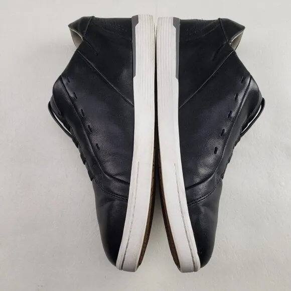 Kizik New York Hands Free Sneaker Mens 9.5 Black Leather Slip On Casual Shoe
