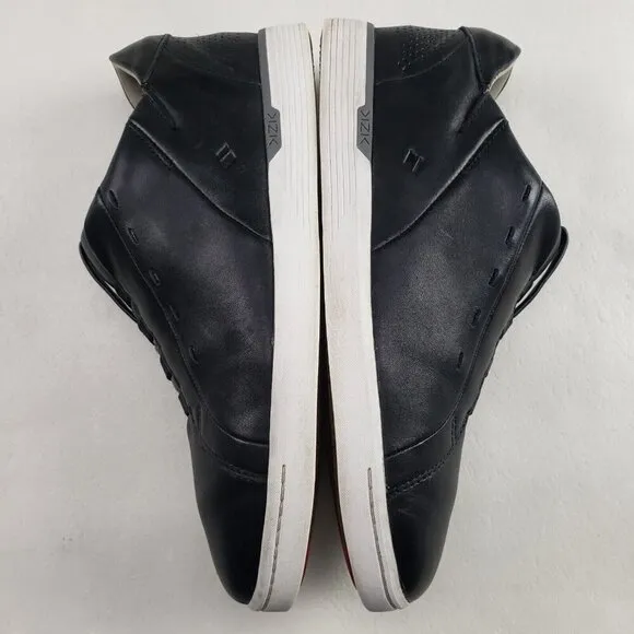 Kizik New York Hands Free Sneaker Mens 9.5 Black Leather Slip On Casual Shoe