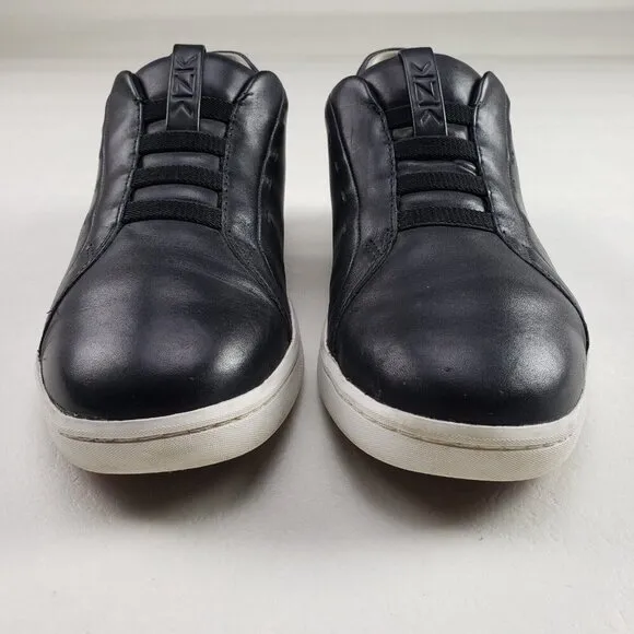 Kizik New York Hands Free Sneaker Mens 9.5 Black Leather Slip On Casual Shoe
