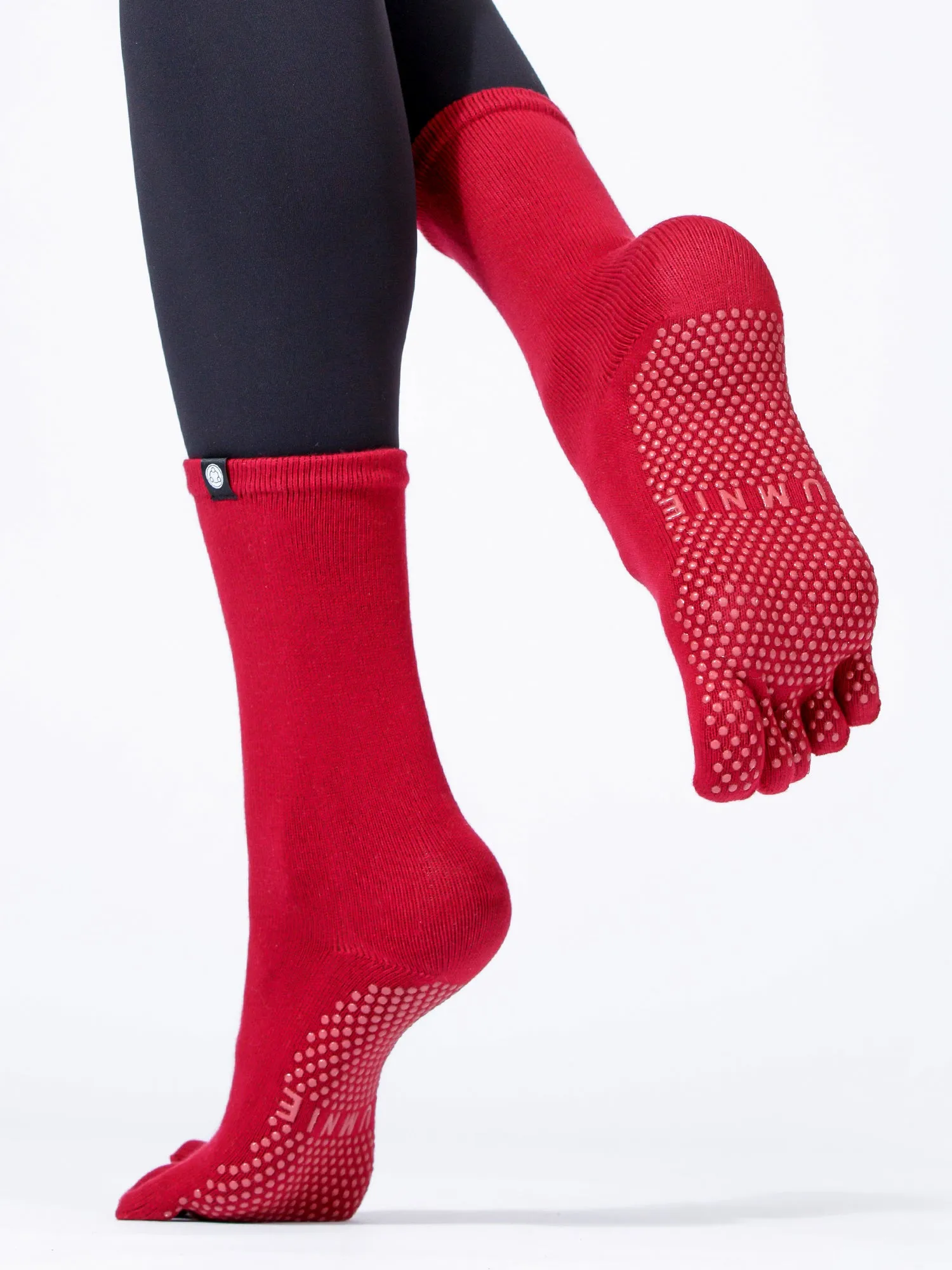 KNEE HIGH FULL TOE YOGA GRIP SOCKS