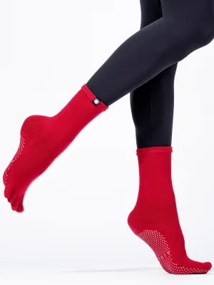 KNEE HIGH FULL TOE YOGA GRIP SOCKS
