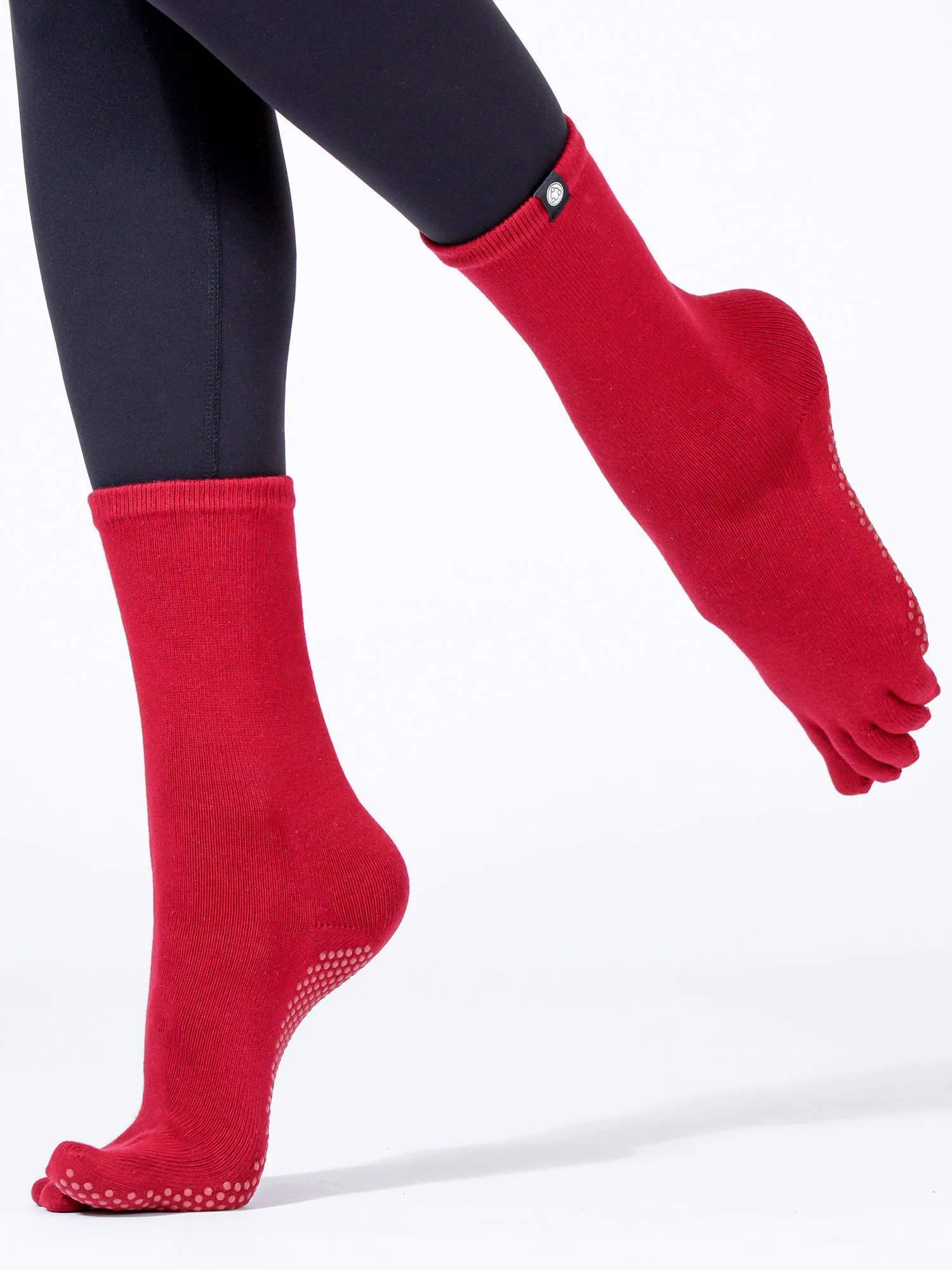 KNEE HIGH FULL TOE YOGA GRIP SOCKS